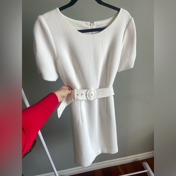 Club Monaco belted tweed dress Ivory size 8 - Picture 2 of 4